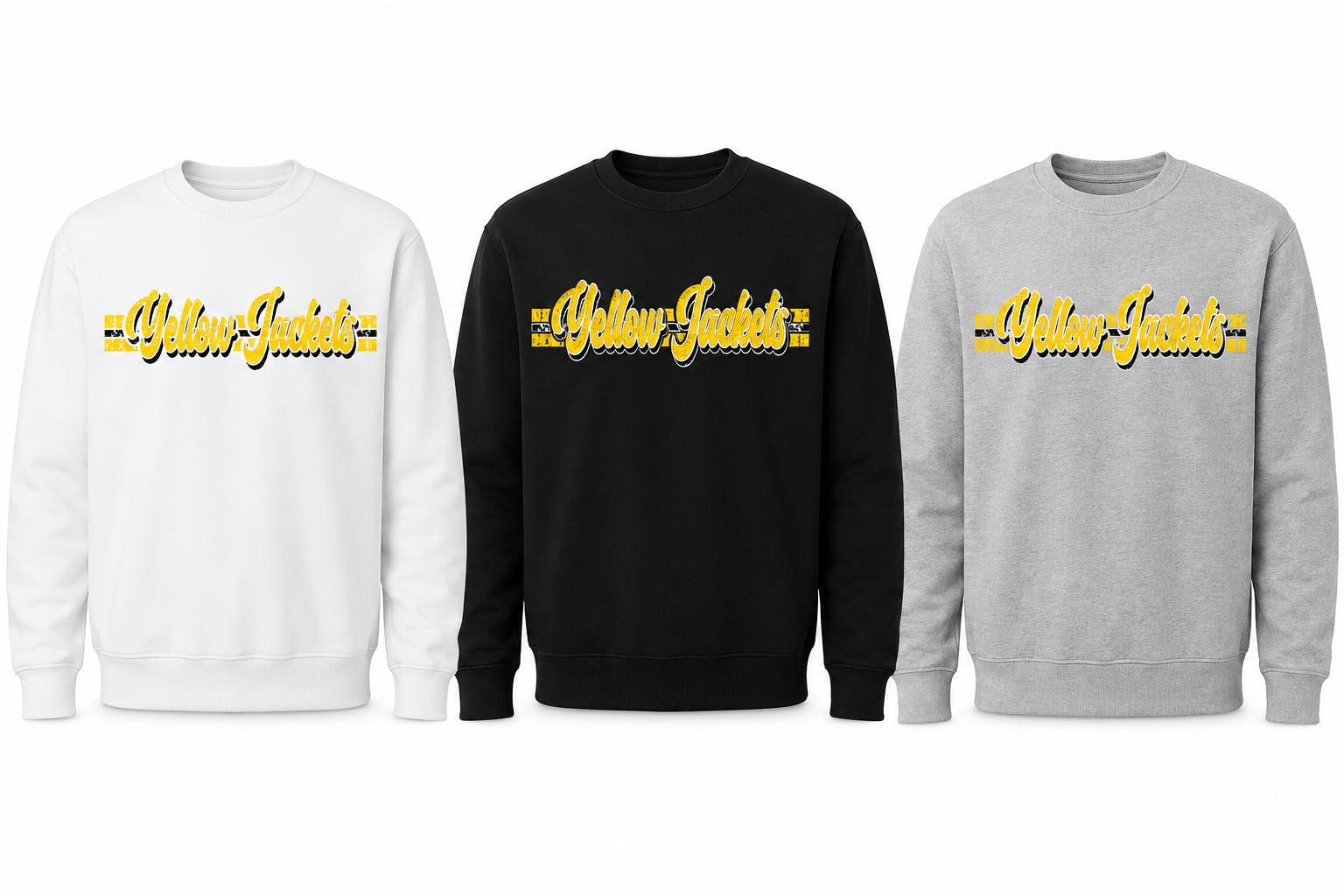 Distressed Yellow Jackets Crewneck